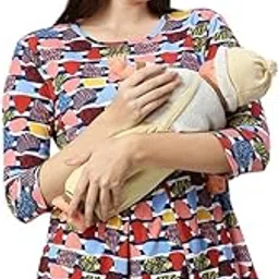 true shape Maternity Tops for Women | Stylish Zipless Feeding Tunic Shirt with Breastfeeding Access in Knitted Hosiery for Pre & Post Pregnancy-picture-48