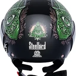 SBH-5 Hamsa Eye Graphic Helmet ISI Certified Open Face Helmet for Women-picture-44