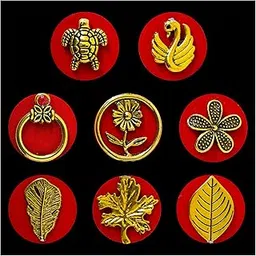 Comet Busters® Indira Premium Designer Golden Motif – Red Round Bindis – Pack of 8 – Premium Reusable Stick-On Forehead Bindis for Women & Girls (18mm) (IND035)-picture-53