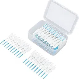 Ubervia Soft Interdental Brush, 200pcs Silicone Head Safe Floss Toothpick Brush Portable Plaque Removal with Case for Travel for Oral Care Blue-picture-36