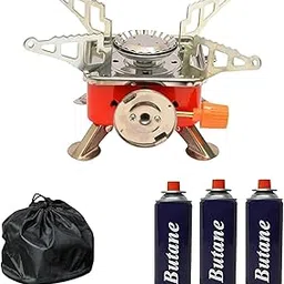 Coku Portable Camping Gas Stove with Cylinder Mini Powerful Butane Gas for Travelling Portable Lightweight Gas Burner for Emergency Use Hiking Outdoor Travel Stove With 3 Butane Gas Refill-picture-39