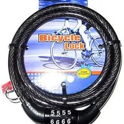 Multipurpose Cable Lock with 4-Digit Combination, ABS and Braided Steel, Universal Security Lock for Bikes, Gates, Baby Prams, Helmets, Gas Cylinders-image-0