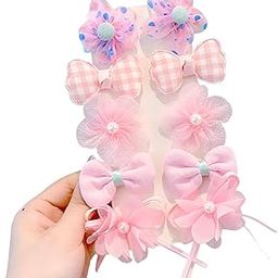 SYGA 10-Piece Baby Hair Clip Set for Girls Delicate Bows, Flowers, and Heart Patterns Hair Pin Soft and Charming - Pink-picture-37