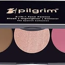 Pilgrim 3-in-1 Face Palette | Blush, Highlighter & Contour Face Makeup Kit | Highly Pigmented & Long Lasting | 12g (Sultry Romancé -02)-picture-44