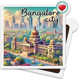 Connect & Collect Bangalore City View | 2.5 Inch Square, 3mm Thick | Glossy Finish Travelers Metal Lockers, PC Cabinets, Almirah, Refrigerator | Perfect Kitchen, Home Office Decor-picture-21