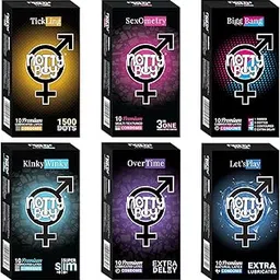 NOTTY BOY Honeymoon Family Pack - Multi Textures Ribs and Dots, Contoured Extra Time 4-in-1, Extra Lubricated, Super Dotted, Long Lasting Condoms For Men-picture-66