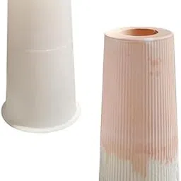 RKPM HOMES Candles Holders Vase Resin Mold I Pillar Casting Plant Silicone Epoxy Candlestick Mould I Succulent Concrete Molds I for DIY Jewelry Trinket Storage Flowers Plants Pot Decoration (C Type) image 1