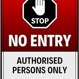 Finesky No Entry Authorized Persons Only Sign, Red and White Security Plaque, 6 x 8 Inch Warning Sign, Stop Symbol Design-picture-30
