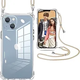 iPhone 14 Case, Clear Shoulder, Shockproof, Adjustable Shoulder Crossbody Necklace, Protective Soft TPU Cover, iPhone 14 Removable, Wireless Charging Support, Clear Cover, Shockproof, Clear, Thin, TPU, Lightweight, Shoulder Strap, Strap Included, Strap Hole, Case, Korean Transparent, Strap Removable, Adjustable, Qi Charging, Wireless Charging, Scratch Resistant, Full Protection, Drop Prevention, Camera Protection, Color: Khaki-image-59