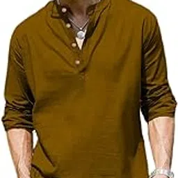 apektra Cotton Blend Solid Casual Slim Fit Mandarin/Chinese Collor Short Kurta for Men (KRTBTN44)-picture-32