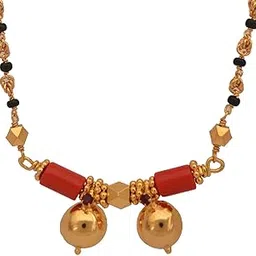 radha's creations Traditional Mangalsutra Black Beads and vati 30 inch Length One Gram Gold Plated For Women and Girls-picture-16