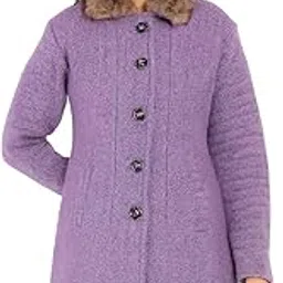 hautemoda Solid Collared Neck Casual Women Coat with Fur Collar-picture-28