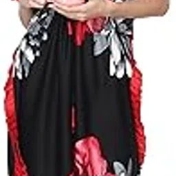 Women's Kaftan Nighty | Serena Fabric | Floral Print Maxi | Short Sleeves | V Shaped Neck-picture-23