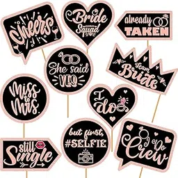 Party Propz Bride to Be Props - 10Pcs, Bride to Be Props for Bachelorette Party | Bride to Be Photobooth Props | Bride to Be Decoration | Bride to Be Photo Booth Props for Bachelorette Party, Wedding-image-62