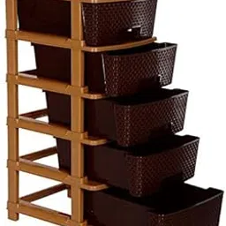 Nakoda Magnum 5 Tier Plastic Containers Organisers Drawers for Storage (Brown, 13 x 30 x 36 cm)-picture-20