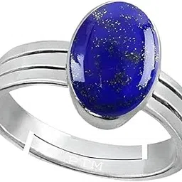Lapis Lazuli 8.25 Ratti or 7.5 Carat Astrological Certified Natural Gemstone bis Hallmark 925 Sterling Silver Adjustable Ring for Unisex - 2v2825-image-53