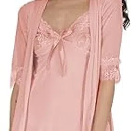 ezloot Women's 3Pcs Lingerie Chemise and Robe Sexy Nightgown Babydoll Sleepwear image 1