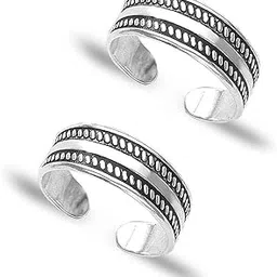 taraash Antique Stylish 925 Sterling Silver Toe Rings For Women | Kali Mettelu Silver | Metti | Leg Rings | Jodavi-picture-24