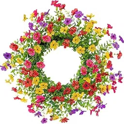 Meadawgs®& Artificial Flower Wreath Rustic Wedding Decor for Celebration Wall Farmhouse|Home & Garden | Holiday & Seasonal Décor| Christmas & Winter | Wreaths, Garlands & Plants-picture-21