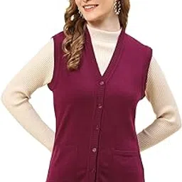 monte carlo Womens Solid V Neck Sleeveless Cardigan (1240718SL)-picture-52