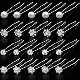 12 Pcs Wedding Hair Pins For Bridal | Elegant Silver Rhinestone Pearl Hair Clips, Stylish Shape Hair Accessories For Brides, Bridesmaids, Women, And Girls-image-45
