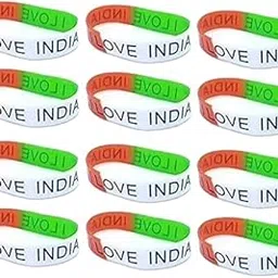 GIRLYZ ATTIRE National Flag Silicon Handband/Wristband of India Flag For Girls And Boys(Pack Of-picture-25