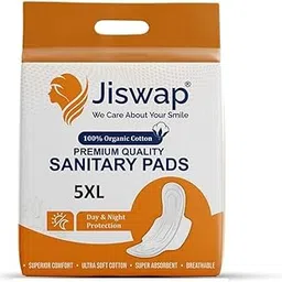 Jiswap Organic Biodegradable Sanitary Pads 5XL (Pack of 30) | Eco-Friendly, Chemical-Free Feminine Hygiene Pads | Ultra-Absorbent, Rash-Free Organic Cotton Pads for Women | Sustainable Period Care-image-60