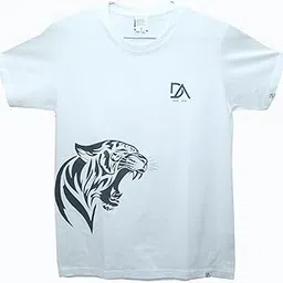 dee ani Men’s Cotton Regular Fit T-Shirt | Soft, Breathable & Stylish Everyday Casual Wear (Tiger Printed Tshirt)-picture-38