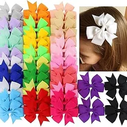 40Piece Boutique Grosgrain Ribbon Pinwheel Hair Bows Alligator Clips For Babies Toddlers Teens Gifts In Pairs-picture-22