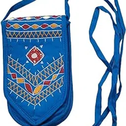 sriaog Sling Bags For Women Stylish Handmade Cotton Cross Body Purse For Girls Embroidered Ladies Pouch Side Bag Kitty Party Gifts 7.5 Inch Multicolor-picture-18