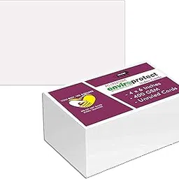 PG Creations Unruled Index Flash Cards, Blank Plain, 4x6 Inch, Large Size, 400 Gsm Ivory Cardstock, White, Pack of 100 Sheets-picture-19