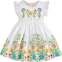 SHRIMATE Apparels Summer Dress for Baby Girl/Frocks for Baby Girl/Baby Frocks Girl Poly Rayon/Casual Dress Short Flutter Sleeve-picture-18