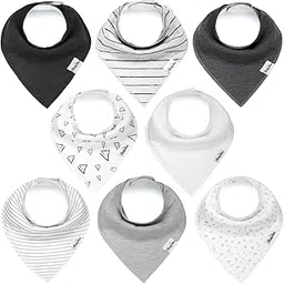 KiddyStar Double Layer Bandana Bibs - Thick, Multi Snaps, Organic Cotton - Soft & Absorbent - For Drooling, Teething, Feeding-picture-30