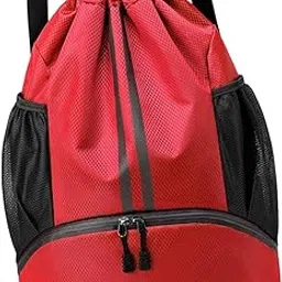 Gym Drawstring Backpack Dry and Wet Separation Gym Bag for Beach Hiking Pool red-Sporting Goods-Fitness, Running & Yoga-Gym Bags-1 Gym Backpack-picture-30
