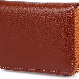 spin cart Credit Debit Card Holder Wallet for Men Women, RFID Blocking Zipper Case with 9 Card Slot (Brown)-picture-42