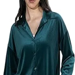 perfect productions Women’s Soft Velvet Top | Stylish Collared Shirt for Party & Office | Warm Winter Fashion Top-picture-32