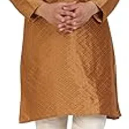amazon brand - anarva Men's Jacquard Silk Embroidered Kurta Pajama Set Thread Work Ethnic Party Dress-picture-10