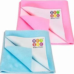 BeyBee® Anti-Piling Fleece Extra Absorbent Quick Dry Sheet for Baby, Baby Bed Protector, Waterproof Baby Sheet(Small Combo, Pink + Blue)-picture-40
