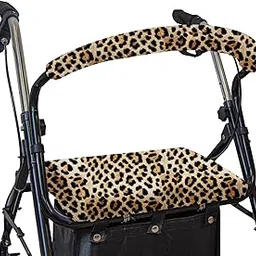 Rollator Walker Seat & Backrest Rollbar Covers Set - Adjustable Patterns Walker Cover Accessories for Leopard Rollator-picture-22