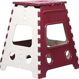 Varmora 18 Inches Super Strong Folding Step Stool for Adults and Kids, Kitchen Stepping Stools, Garden Step Stool,Office Stool,Kitchen Stool (Maroon)(Pack 2)-image-67