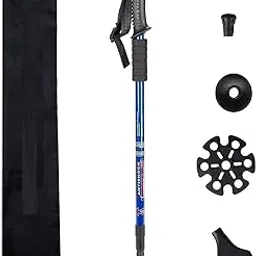 Karmika Aluminum Hiking Trekking Poles, Collapsible Hiking Or Walking Sticks, Adjustable Shock-Absorbent Trekking Poles with Accessories & Carry Bag (1 Pack,Blue)-image-83