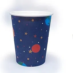 Wanna Party Space Theme Paper Cups, 9 oz Paper Cups for Outer Space Birthday Party Supplies,Galaxy Solar System Astronaut Theme Party-Pack of 8-picture-19