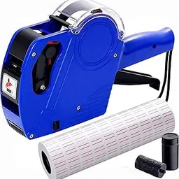 MHK MX5500 Pricing Tag Gun with 5150 pcs White Label Gun Stickers & 2 Extra Inker Rollers, Pricing Label Gun, 8 Digits Retail Pricing Gun and Labels for Grocery Store, Food (Blue)-image-98