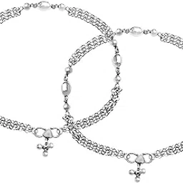 amazon brand - anarva Women's 925 Sterling Silver BIS Hallmarked Antique Oxidized Stylish Anklets for Women & Girls-picture-44