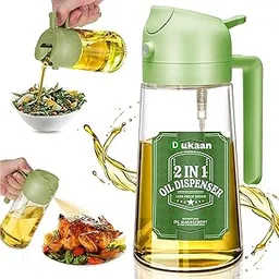 DUKAAN Oil Sprayer Bottle for Cooking & Oil Dispenser 500ML 2 in 1 Premium Glass Oil Spray Bottle Food Grade Oil Bottle for Kitchen Oil Container with Nozzle Oil Sprayer for Air Fryer Salad BBQ Roast-picture-24