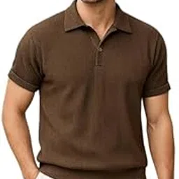 samfor Men's Regular Fit Half-Sleeve Corduroy Striped Casual T-Shirt – Perfect-picture-54