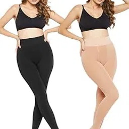 g heist Pack of 2 Stockings For Women Summer Wear | Opaque Pantyhose Stockings - Black and Nude-picture-42