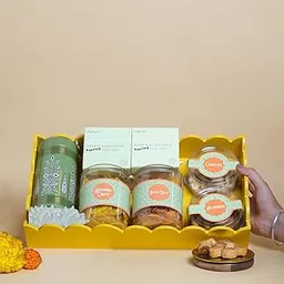 Confetti Gifts Nutty Delight and Healthy Snacks Festive Hamper | Healthy Gift Hamper with Gourmet Snacks & Dry Fruits | Corporate Gift Box | Diwali Gift Hamper for Family & Friends-image-3