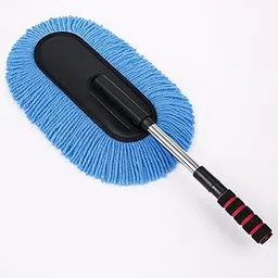 Amazon Brand Car Duster, Extendable Long Handle Microfiber Exterior Scratch Free Cleaning Tool, Dust Brush for Cleaning Cleaning Accessories (Extendable Car Duster) Blue-image-0