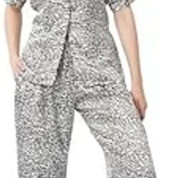 malaq Women's Satin Printed Shirt and Pyajama Set Night Dress Printed Night Suit-picture-40